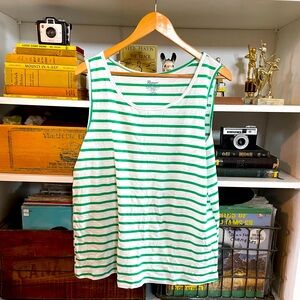 Vintage style tank top green stripes